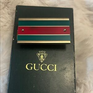 Gucci Sherry Line gold, green, red money clip unisex
